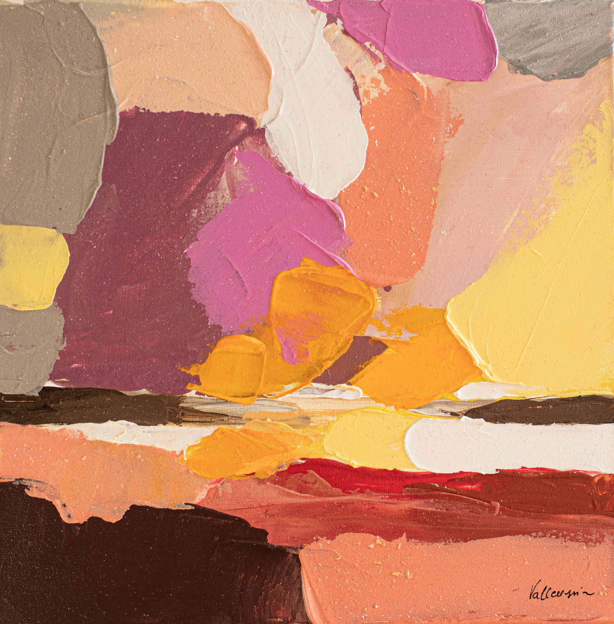 Sundown original landscape painting by Vallenssia