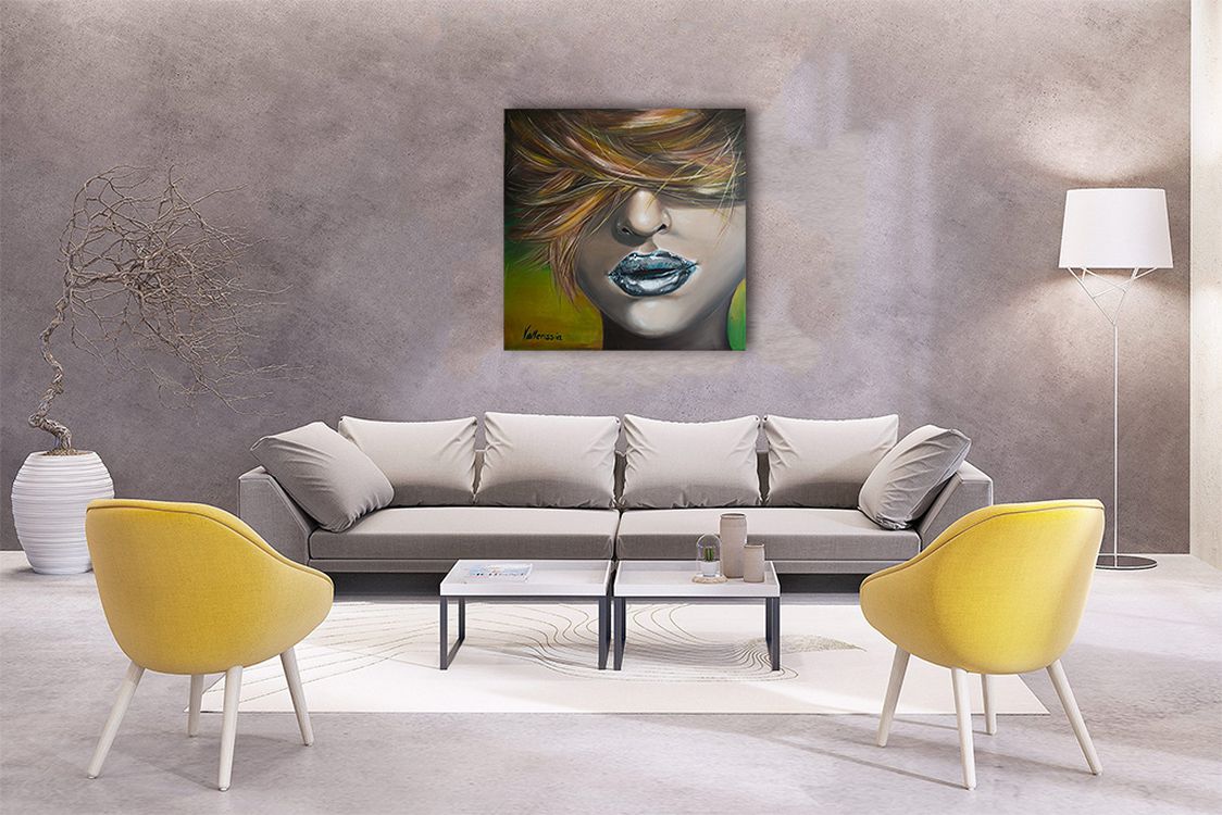 Metallic Original Painting and Print on Canvas