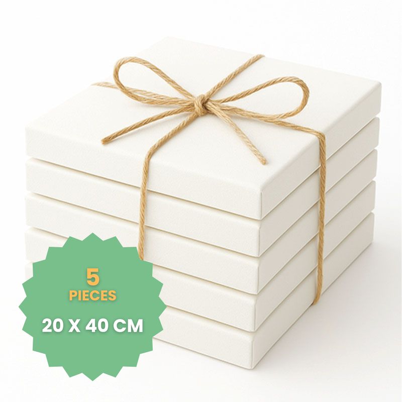 Stretched canvas set 20 x 40 cm, 5 pieces